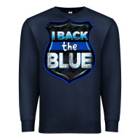 Navy I back the blue 4th of July Premium Sweatshirt - CowGirlArtShop