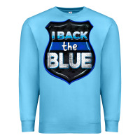 Ocean Blue I back the blue 4th of July Premium Sweatshirt - CowGirlArtShop