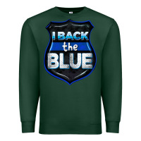 Sports Green I back the blue 4th of July Premium Sweatshirt - CowGirlArtShop