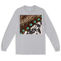 Moon Dust leopard and cowhide gemstone leather Long Sleeve Tee - BarkalooDesign