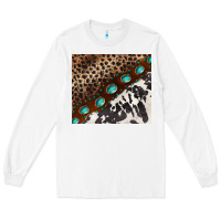 White leopard and cowhide gemstone leather Long Sleeve Tee - BarkalooDesign