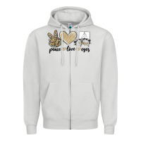 Dove Grey peace love eyes Zipper Hoodie - MaliasSmallBusiness