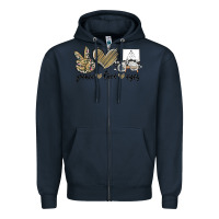 Navy peace love eyes Zipper Hoodie - MaliasSmallBusiness