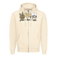 Sandshell peace love eyes Zipper Hoodie - MaliasSmallBusiness