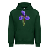 Foreset Green Iris Flower Illustrations Urban Hoodie - LillyAllenDesigns