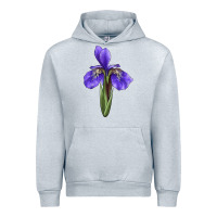 Heather Grey Iris Flower Illustrations Urban Hoodie - LillyAllenDesigns