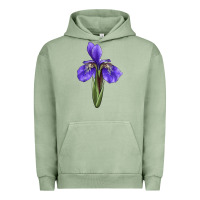 Pigment Oil Green Iris Flower Illustrations Urban Hoodie - LillyAllenDesigns