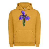 Pigment Peanut Butter Iris Flower Illustrations Urban Hoodie - LillyAllenDesigns