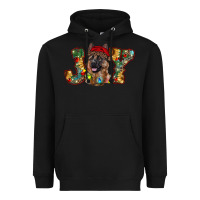 Black german shepherd christmas joy Heavyweight Hoodie - RanaPortraitStore