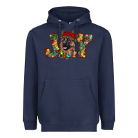 Navy german shepherd christmas joy Heavyweight Hoodie - RanaPortraitStore
