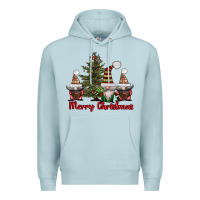 Blue Mist merry christmas with gnomes Premium Hoodie - AdoDesignShop