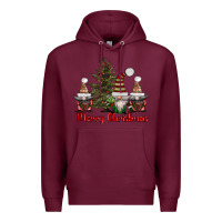Burgundy merry christmas with gnomes Premium Hoodie - AdoDesignShop