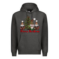 Charcoal Heather merry christmas with gnomes Premium Hoodie - AdoDesignShop