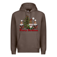 Coffee merry christmas with gnomes Premium Hoodie - AdoDesignShop