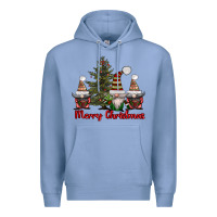 Colony Blue merry christmas with gnomes Premium Hoodie - AdoDesignShop