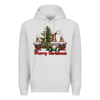 Dove Grey merry christmas with gnomes Premium Hoodie - AdoDesignShop