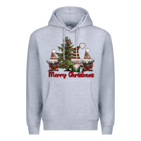 Heather Grey merry christmas with gnomes Premium Hoodie - AdoDesignShop