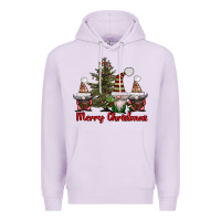 Lilac merry christmas with gnomes Premium Hoodie - AdoDesignShop