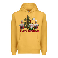 Mustard merry christmas with gnomes Premium Hoodie - AdoDesignShop