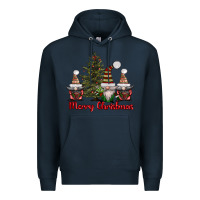 Navy merry christmas with gnomes Premium Hoodie - AdoDesignShop
