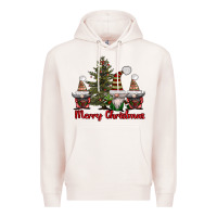 Pale Pink merry christmas with gnomes Premium Hoodie - AdoDesignShop