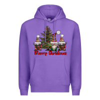 Purple merry christmas with gnomes Premium Hoodie - AdoDesignShop