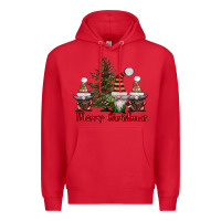 Red merry christmas with gnomes Premium Hoodie - AdoDesignShop