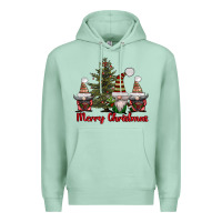 Seafoam merry christmas with gnomes Premium Hoodie - AdoDesignShop