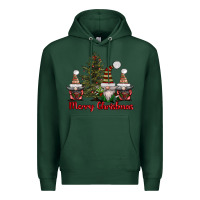 Sports Green merry christmas with gnomes Premium Hoodie - AdoDesignShop