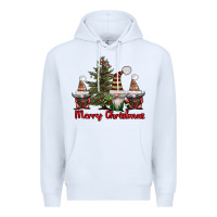 White merry christmas with gnomes Premium Hoodie - AdoDesignShop