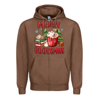 Chestnut merry booksmas Zipper Hoodie - MaliasSmallBusiness