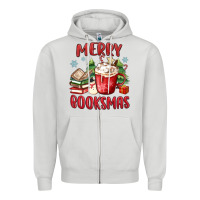 Dove Grey merry booksmas Zipper Hoodie - MaliasSmallBusiness