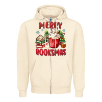 Sandshell merry booksmas Zipper Hoodie - MaliasSmallBusiness