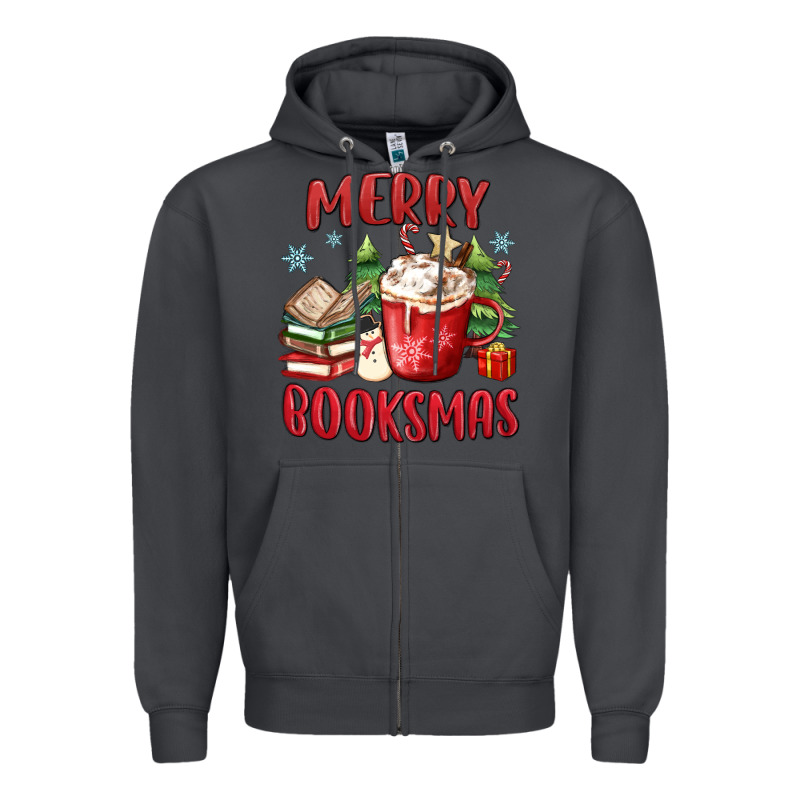 Merry Booksmas Zipper Hoodie by MaliasSmallBusiness | Teevron