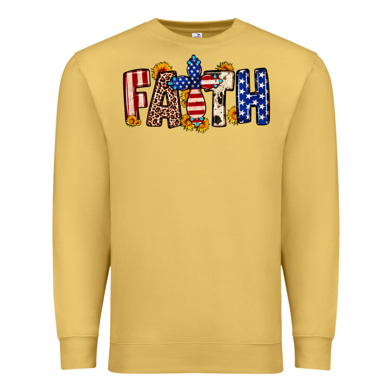 Faith Usa Flag Sunflower Premium Sweatshirt by Neo Western | Teevron