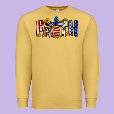 Faith Usa Flag Sunflower Premium Sweatshirt Designed By Neo Western