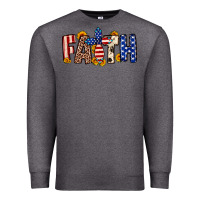 Charcoal Heather Faith USA flag sunflower Premium Sweatshirt - Neo Western