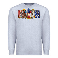 Heather Grey Faith USA flag sunflower Premium Sweatshirt - Neo Western