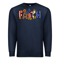 Navy Faith USA flag sunflower Premium Sweatshirt - Neo Western