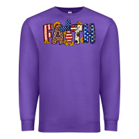 Purple Faith USA flag sunflower Premium Sweatshirt - Neo Western