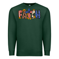 Sports Green Faith USA flag sunflower Premium Sweatshirt - Neo Western