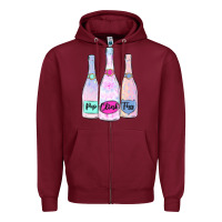 Burgundy pop clink fizz champagne bubbly Zipper Hoodie - MaliasSmallBusiness
