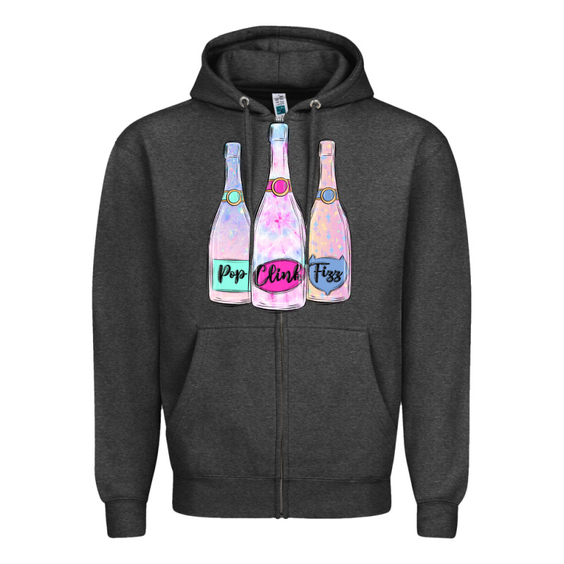 Pop Clink Fizz Champagne Bubbly Zipper Hoodie by MaliasSmallBusiness | Teevron