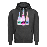 Charcoal Heather pop clink fizz champagne bubbly Zipper Hoodie - MaliasSmallBusiness