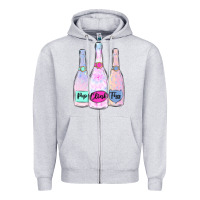 Heather Grey pop clink fizz champagne bubbly Zipper Hoodie - MaliasSmallBusiness