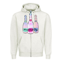 Oatmeal Heather pop clink fizz champagne bubbly Zipper Hoodie - MaliasSmallBusiness