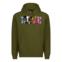 Army Green love with cow Premium Hoodie - AdoDesignShop