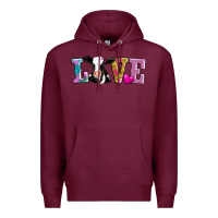 Burgundy love with cow Premium Hoodie - AdoDesignShop