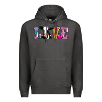 Charcoal Heather love with cow Premium Hoodie - AdoDesignShop