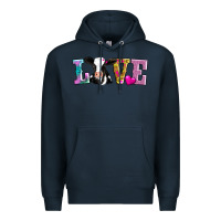 Navy love with cow Premium Hoodie - AdoDesignShop
